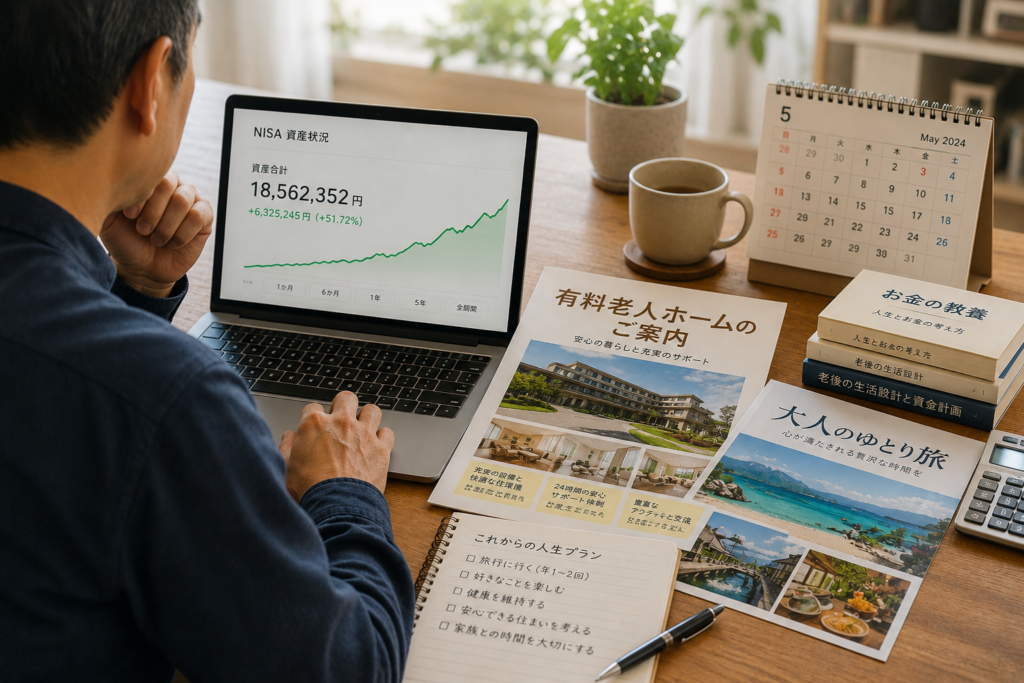50歳までにNISAを育てることで老後の選択肢が増えることを表した画像