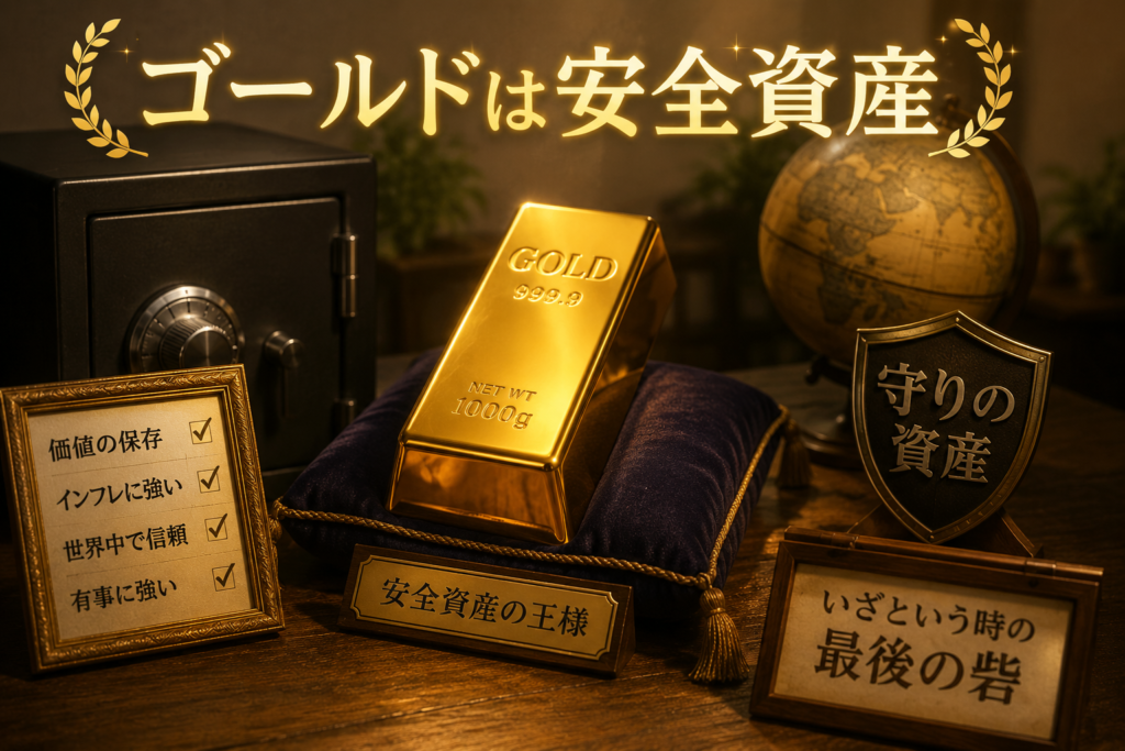ゴールドは安全資産を表す画像